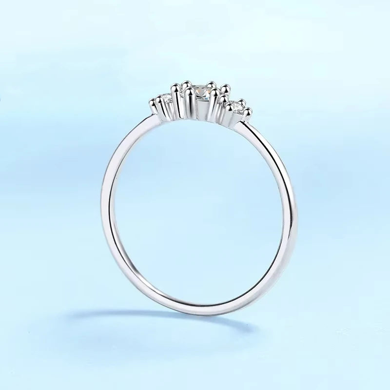 Lady Valentine's Day PT950 Platinum Women Wedding Band 0.26CT Moissanite Diamond Girl Birthday Gift Rings Daughter Fine Jewelry