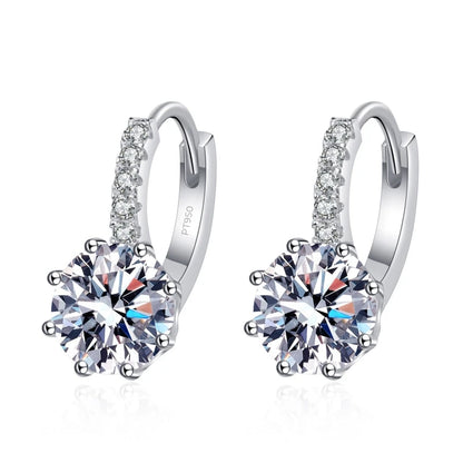 2CT Moissanite Hoop Earrings