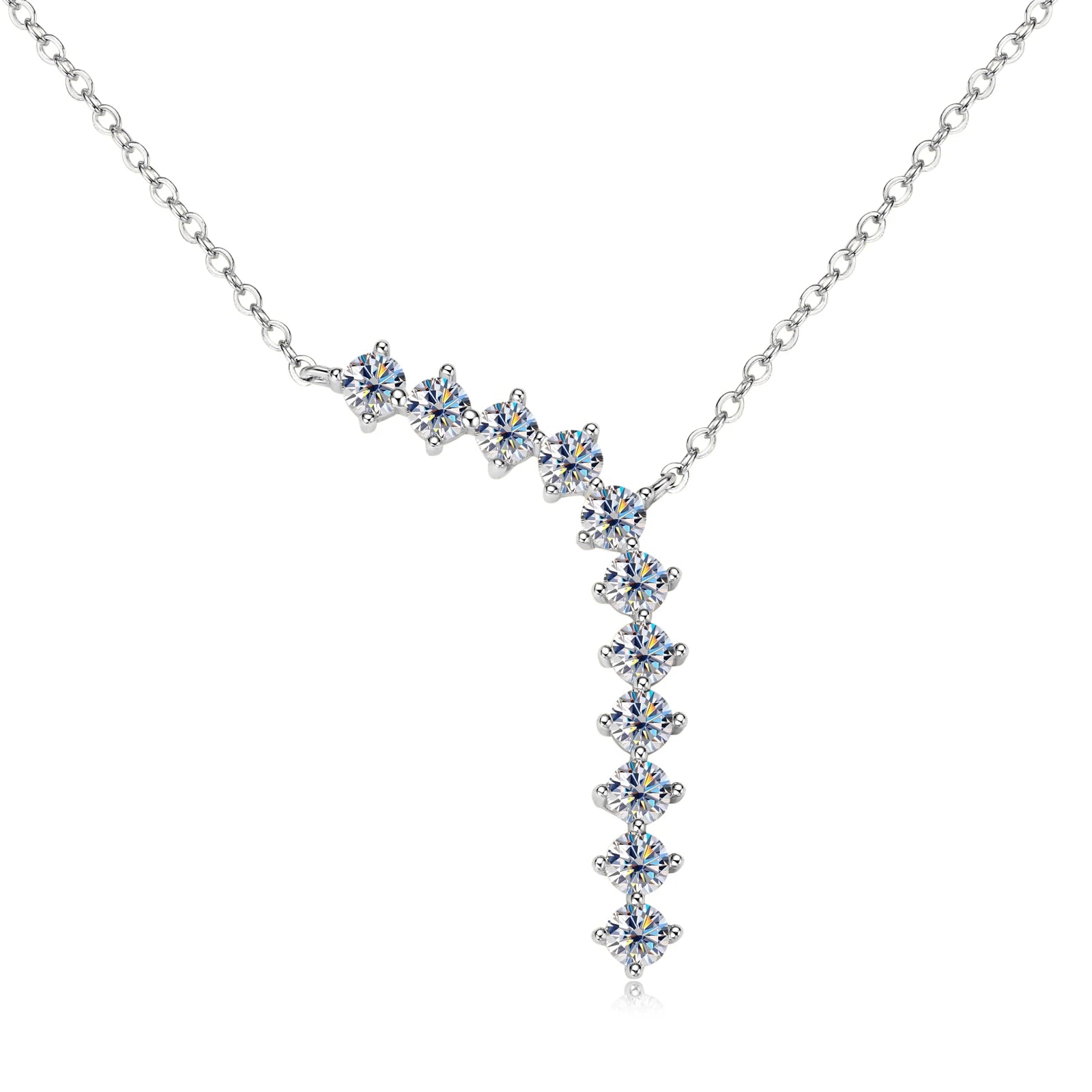 GRA Certified 3mm D Color Moissanite Necklace for Women Sparkling Lab Diamond Necklace Pure S925 Silver Chain Jewelry