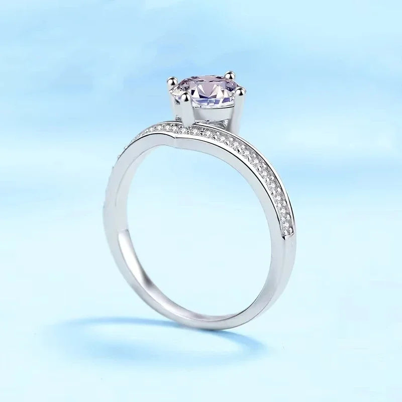 WOMEN Valentine's Day PT950 Platinum Wedding Band Moissanite Diamond VVS1 D Color 0.5/1/2CT Engagement Rings Girl Birthday Gift