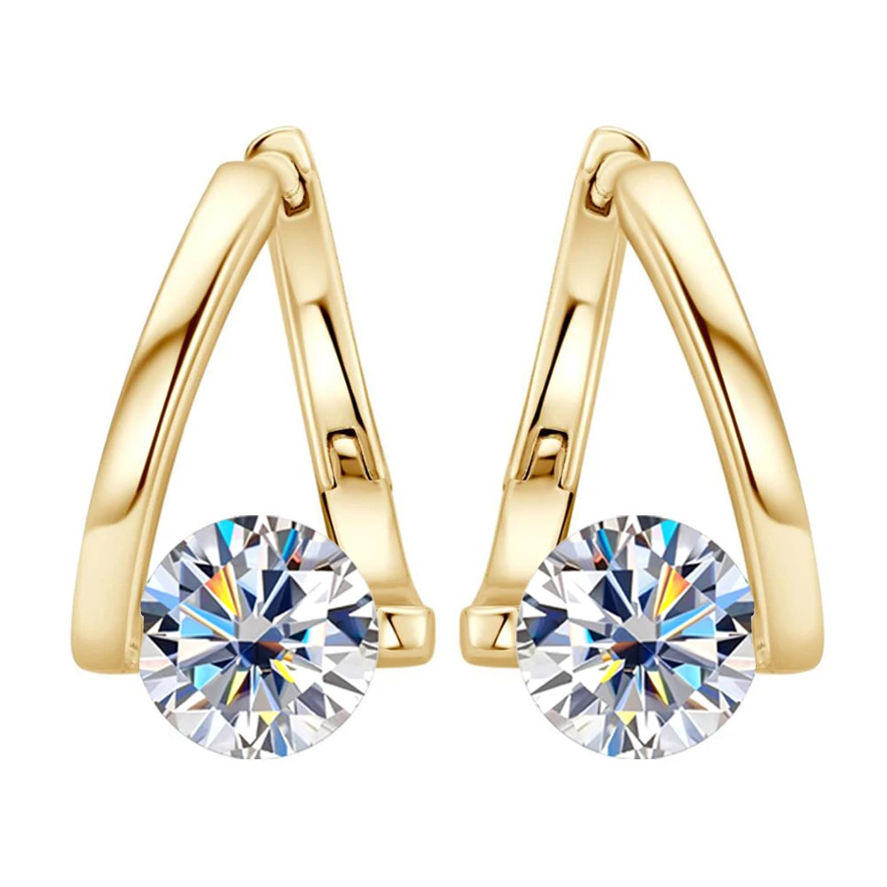 Moissanite Earrings for Women 925 Sterling Sliver Twisted Hoop Earring 1.0ct D Color Wedding Party Fine Jewelry GRA