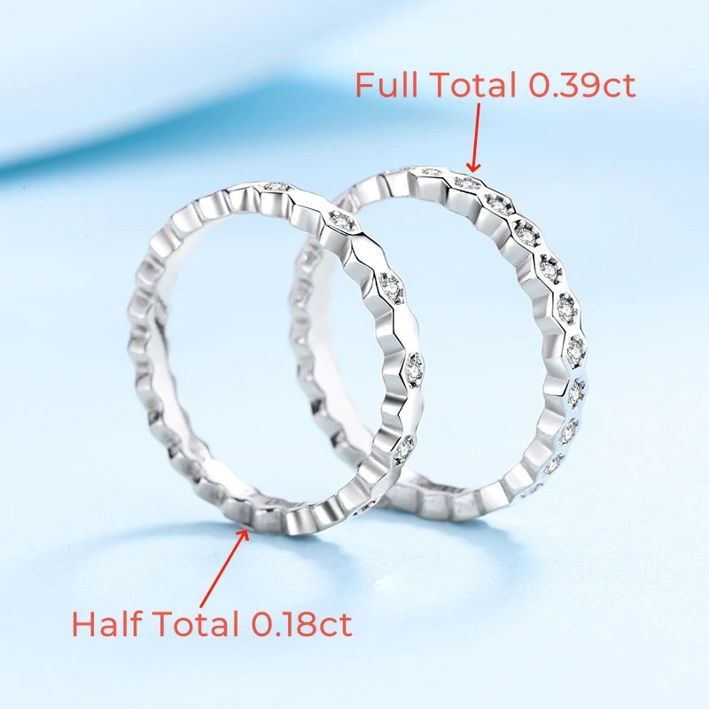 Fine Jewelry Honeycomb 18K White Gold Valentine's Day Moissanite Diamond Beehive Rings My Love Lady Popular Women Birthday Gift