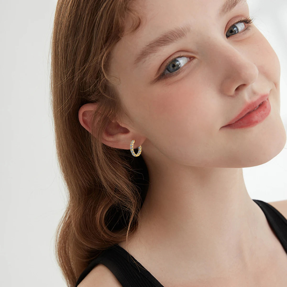 Full Moissanite Earrings hoops D VVS1 Luxury
