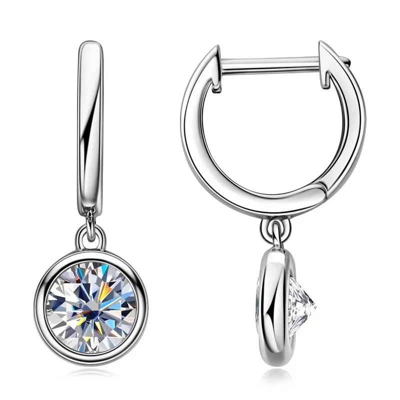 1ct Moissanite Clip Earrings