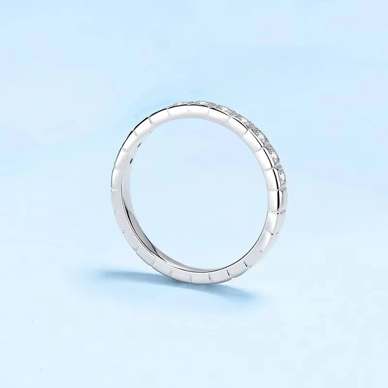 Fine Jewelry 18K White Gold Girl Engagement Rings 0.165ct Moissanite Diamond Birthday Gift Classic Wedding Band for Women Daily