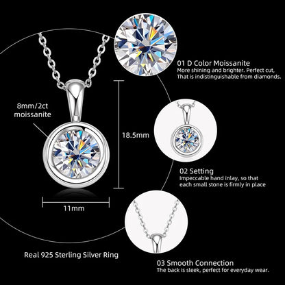 Moissanite Pendant 2.0carat