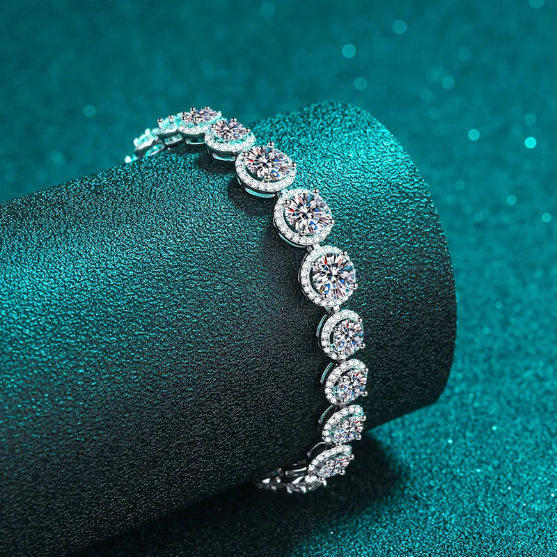 Moissanite Tennis Bracelet 11.1CT for Women Sparkling Luxury Jewelry 925 Sterling Silver Chain Christmas Gift Bracelet