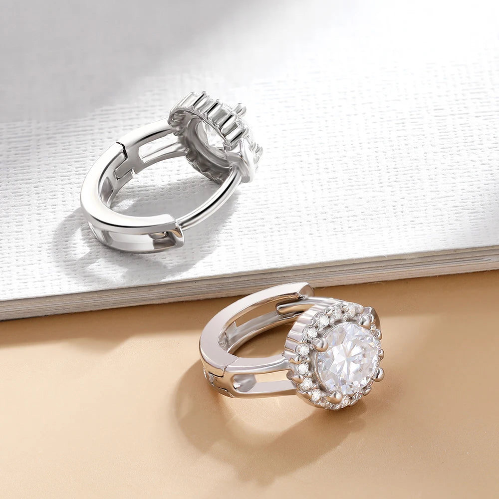 2 cttw Moissanite Hoop Earrings