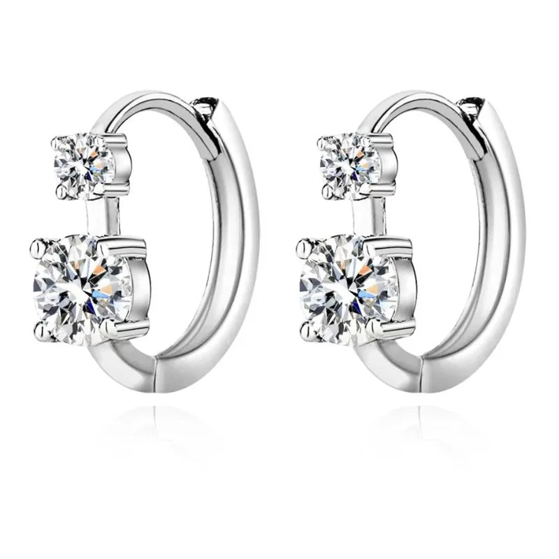 Moissanite Earrings With Certificate 925 Sterling Silver Hoop Earring