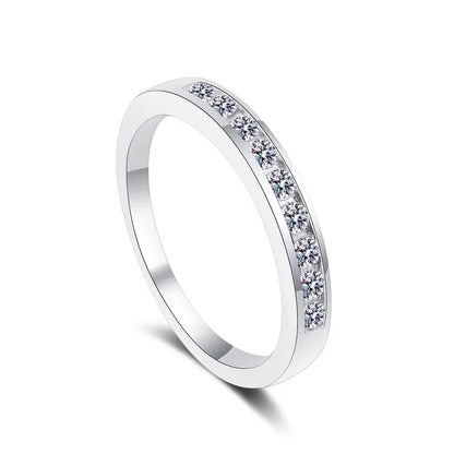 PT950 Platinum Moissanite Diamond Sparkling Simple Ring