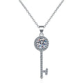 Fine Jewelry 18K White Gold Necklaces Women Valentine's Day Pendant Key 0.5/1ct Moissanite Diamond Girl Birthday Gift Daughter