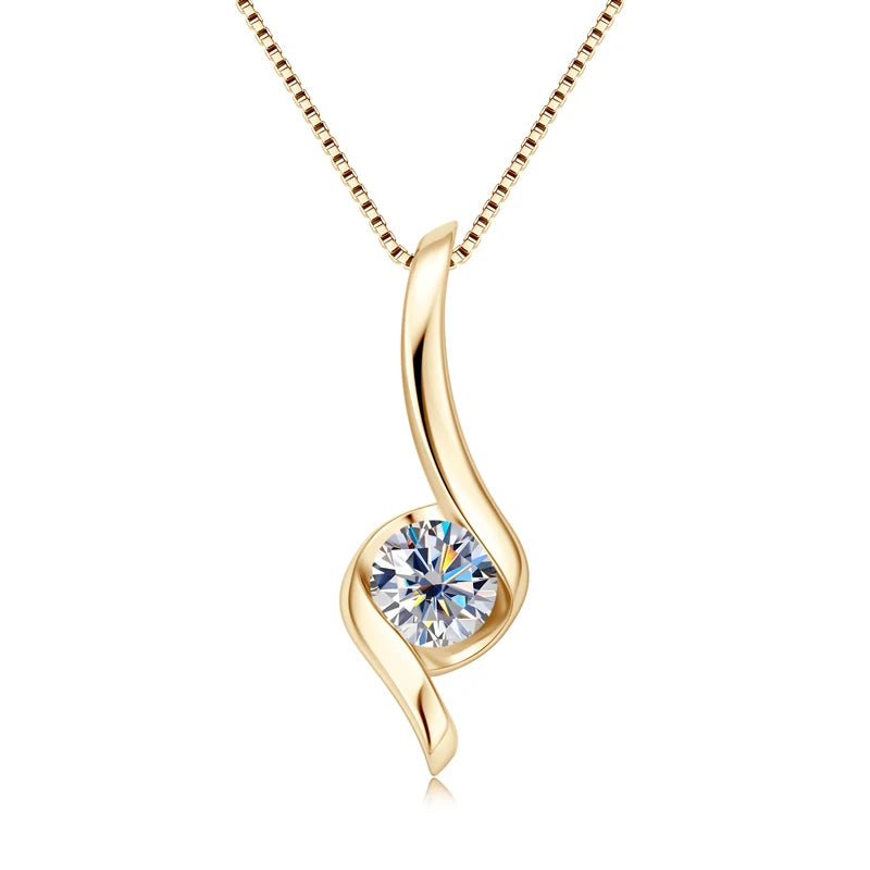 1.0ct Moissanite Twist Pendant Necklaces