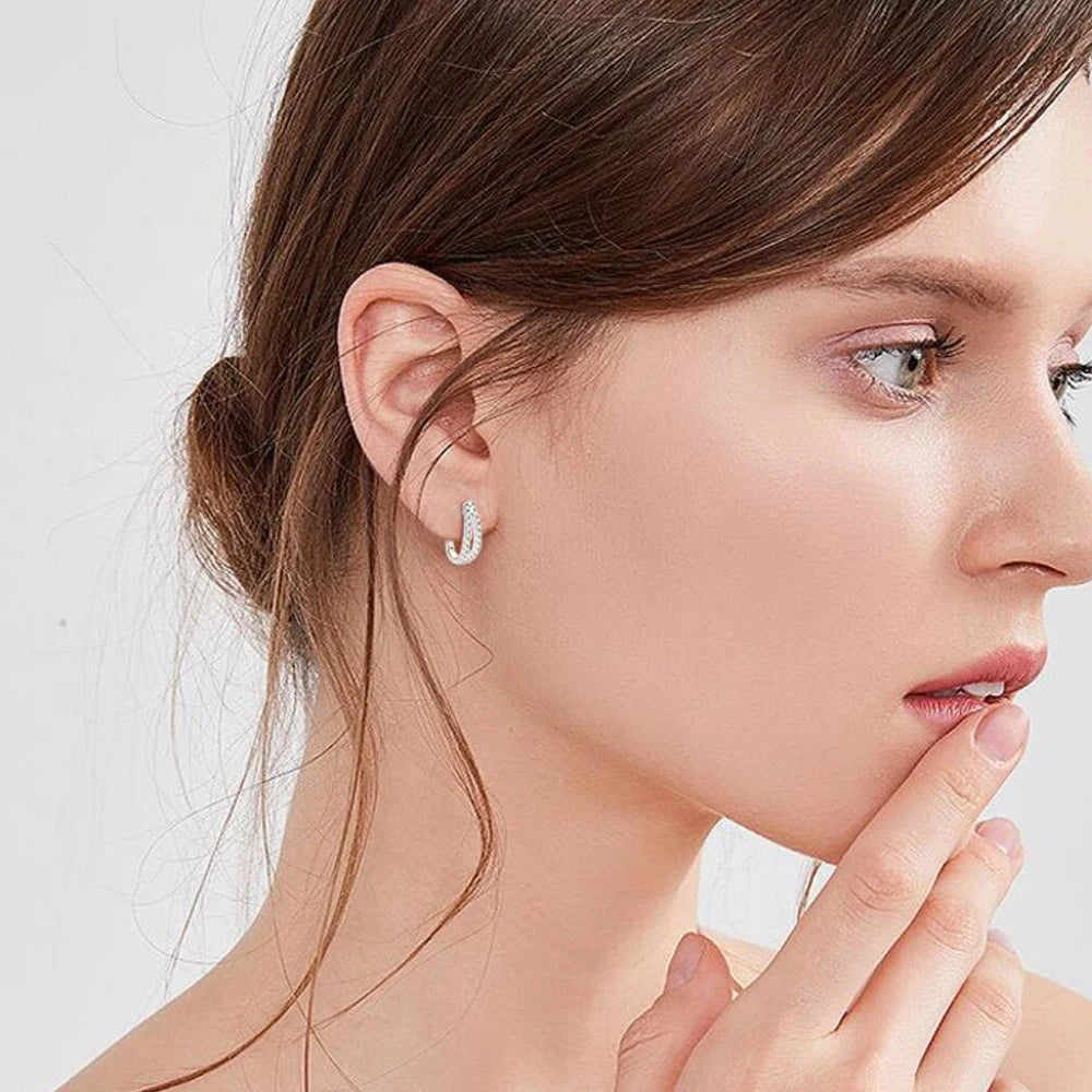 1.5mm Moissanite Hoop Earrings for Women 925 Sterling Silver 18K Gold Plated Earrings Classic Girls' Jewelry