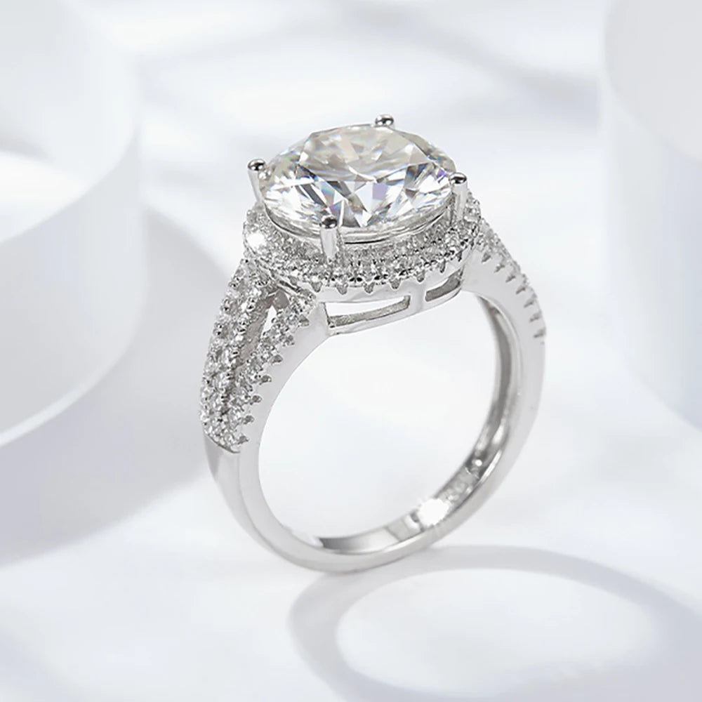 5ct D Color Moissanite Rings For Women Men 100% S925 Sterling Silver Plated 18K