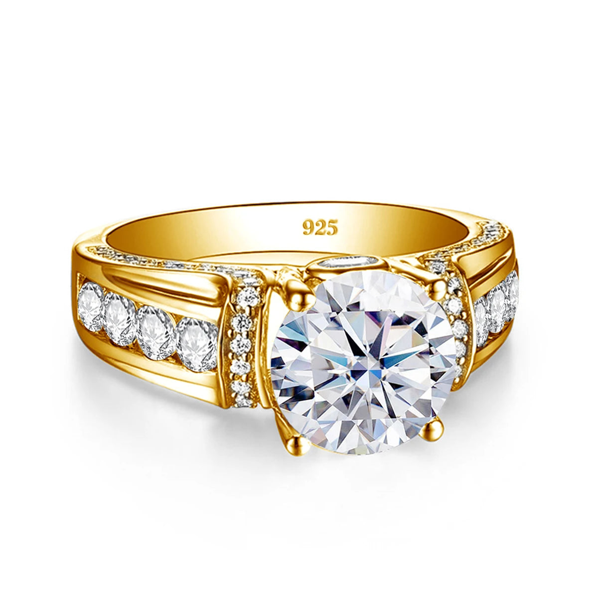 Round Cut Moissanite Rose gold Ring For Women 2ct
