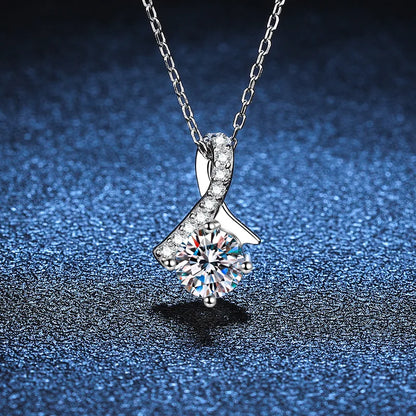 1CT Moissanite Charm Necklaces