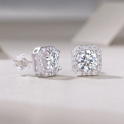 Moissanite Diamonds Wedding Stud Earrings