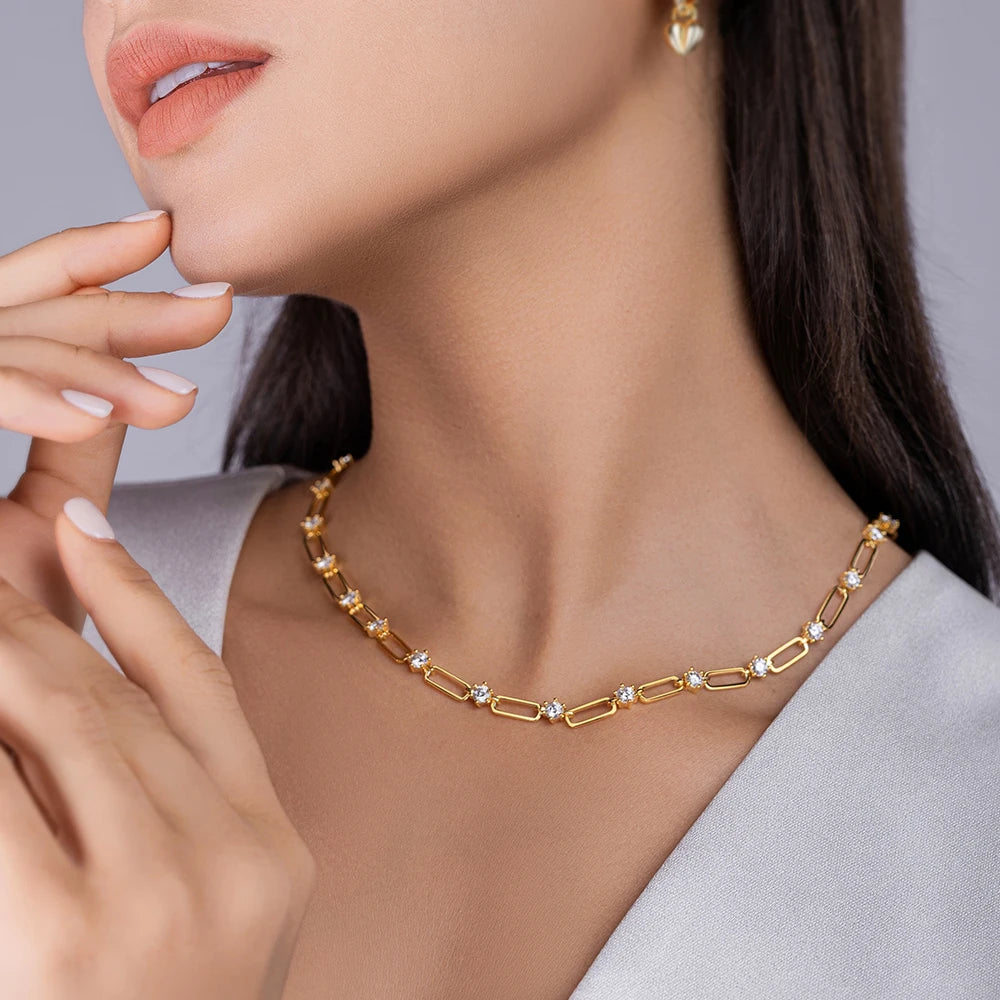 GRA Certified 4mm Moissanite Necklace for Women 925 Sterling Silver Diamond Necklaces Plated 18k Gold Fine Jewelry