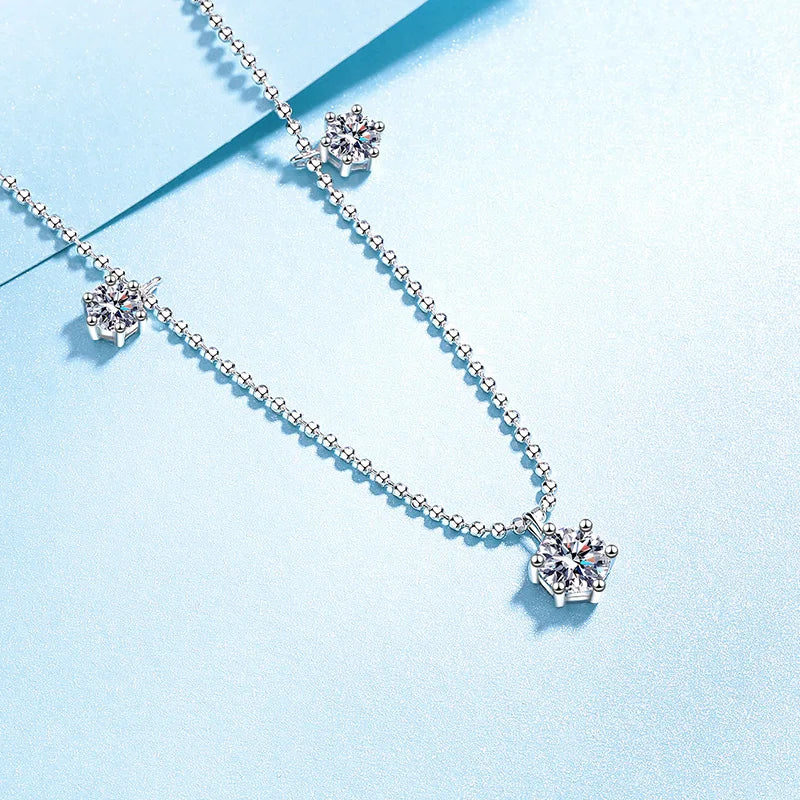 Girl Valentine's Day Necklaces 3.2CT Moissanite Diamond18K White Gold  Women Wedding PT950 Platinum Birthday Gift