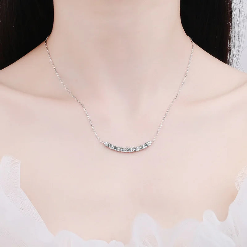 Moissanite Diamond Smile Necklace