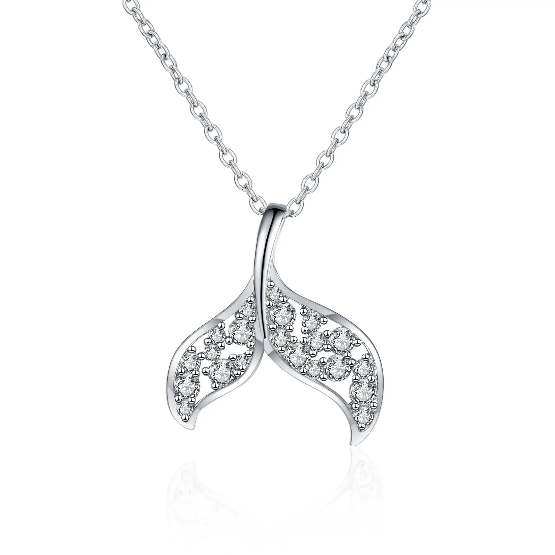 Platinum PT950 Mermaid Tail Necklace for Women Luxury Creative Personalized Diamond Pendant Collarbone Jewelry