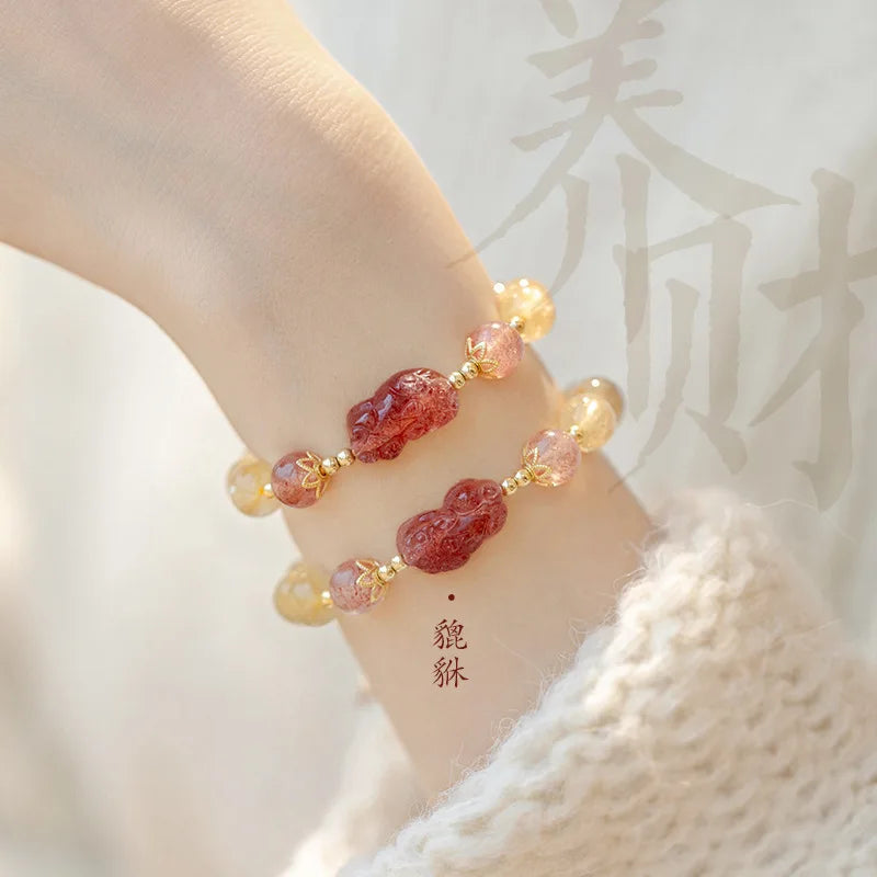 Natural Strawberry Crystal Bracelet