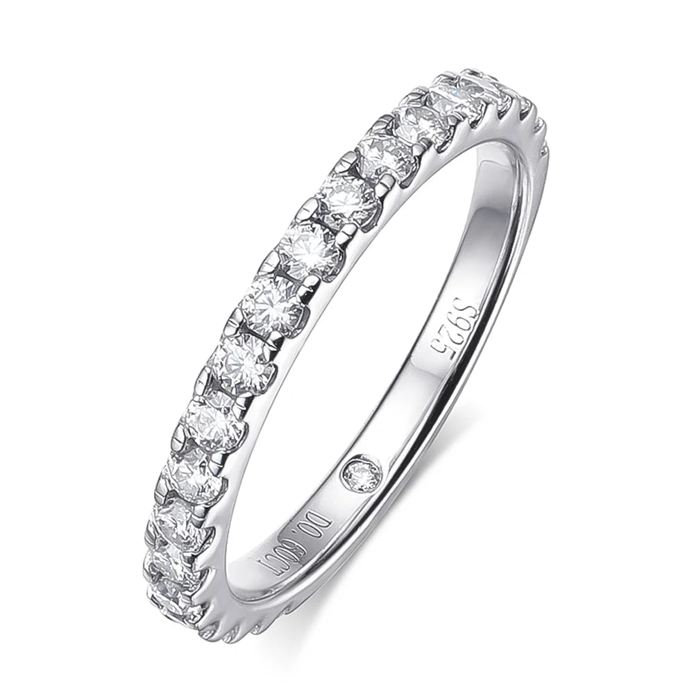 Big Moissanite Diamond Rings Set 925 Sterling Silver 5ct D Color