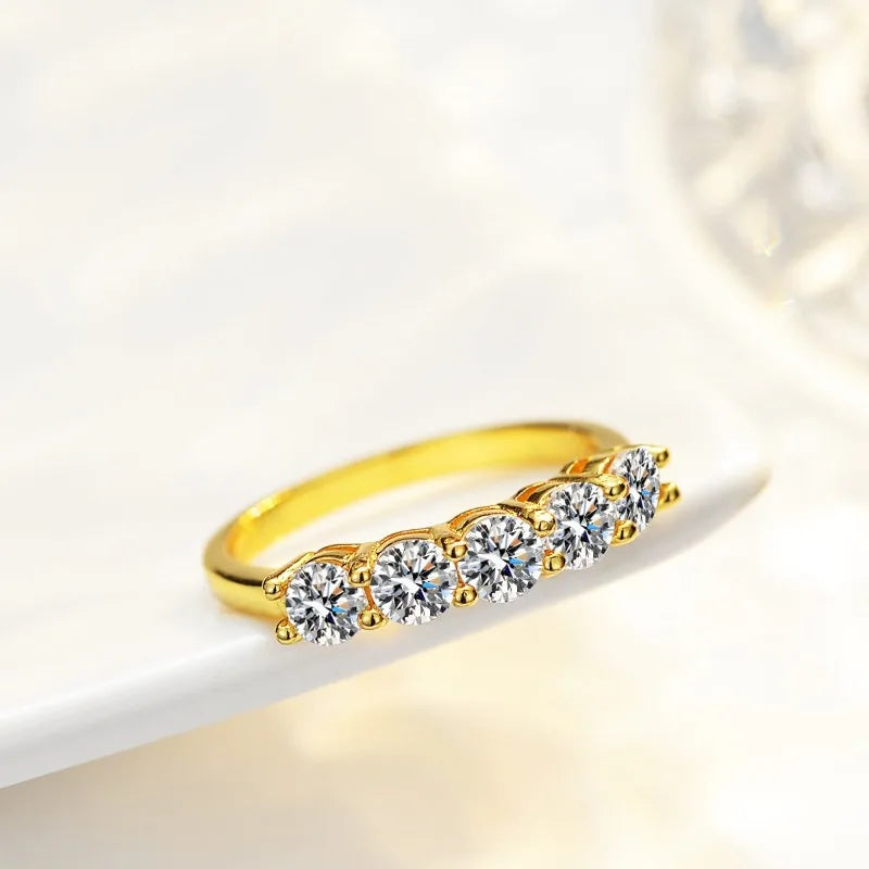 Moissanite Wedding Band Ring