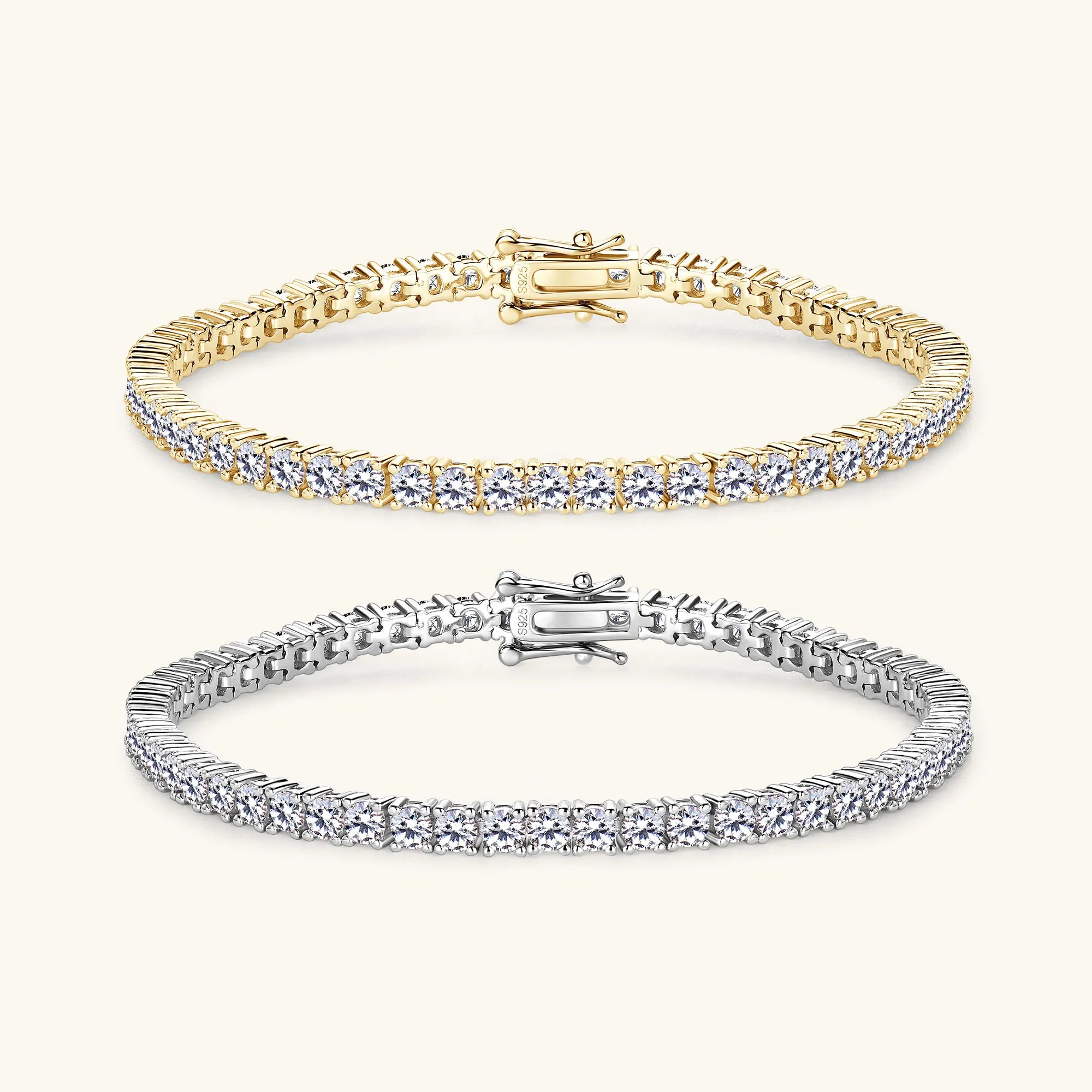 Moissanite Tennis Bracelet S925 Sterling Silver Plated 3mm D VVS1 18k White Gold Diamond Tennis Bracelets for Women