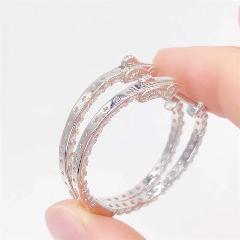 Moissanite Diamond Hoop Earrings