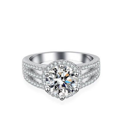 2 Carat Round Moissanite Rings