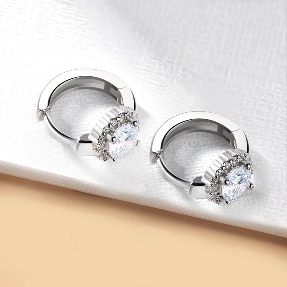 2 cttw Moissanite Hoop Earrings
