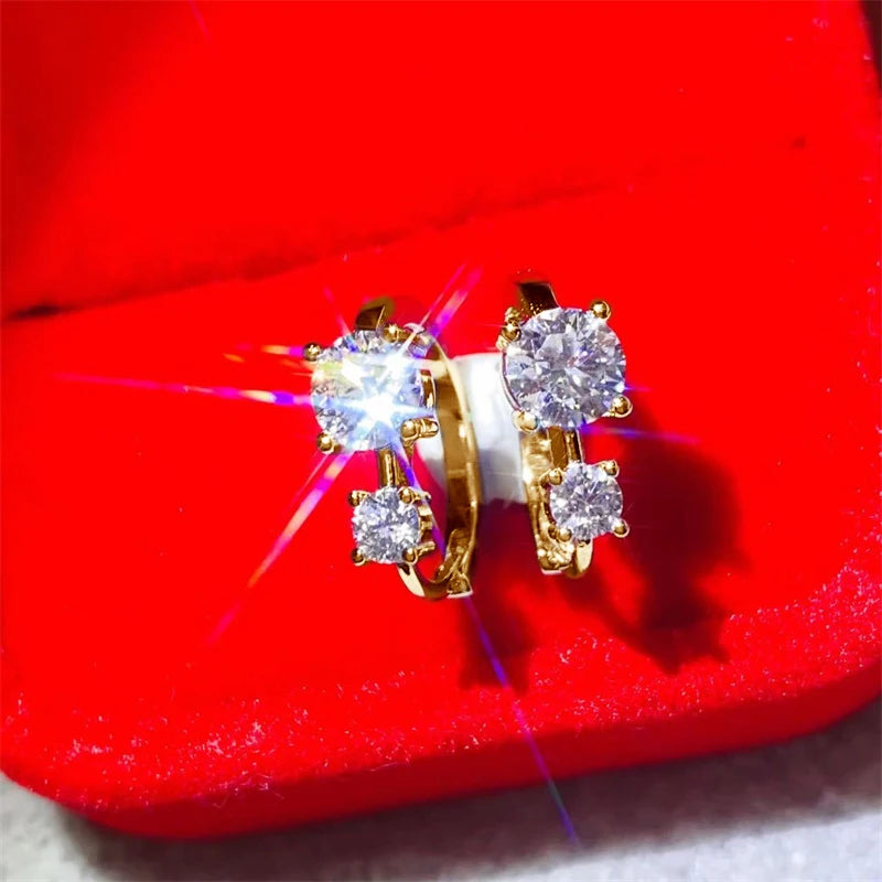 Moissanite Earrings With Certificate 925 Sterling Silver Hoop Earring