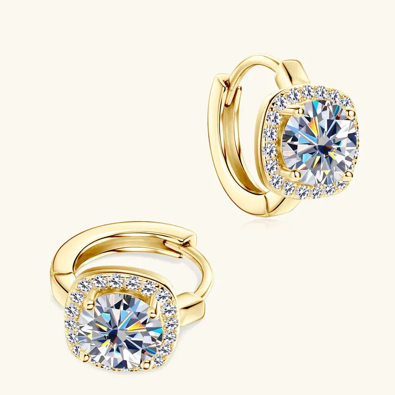 6.5mm Moissanite Earring With GRA Certificate 100% Real 925 Sterling Silver Hoop Earrings