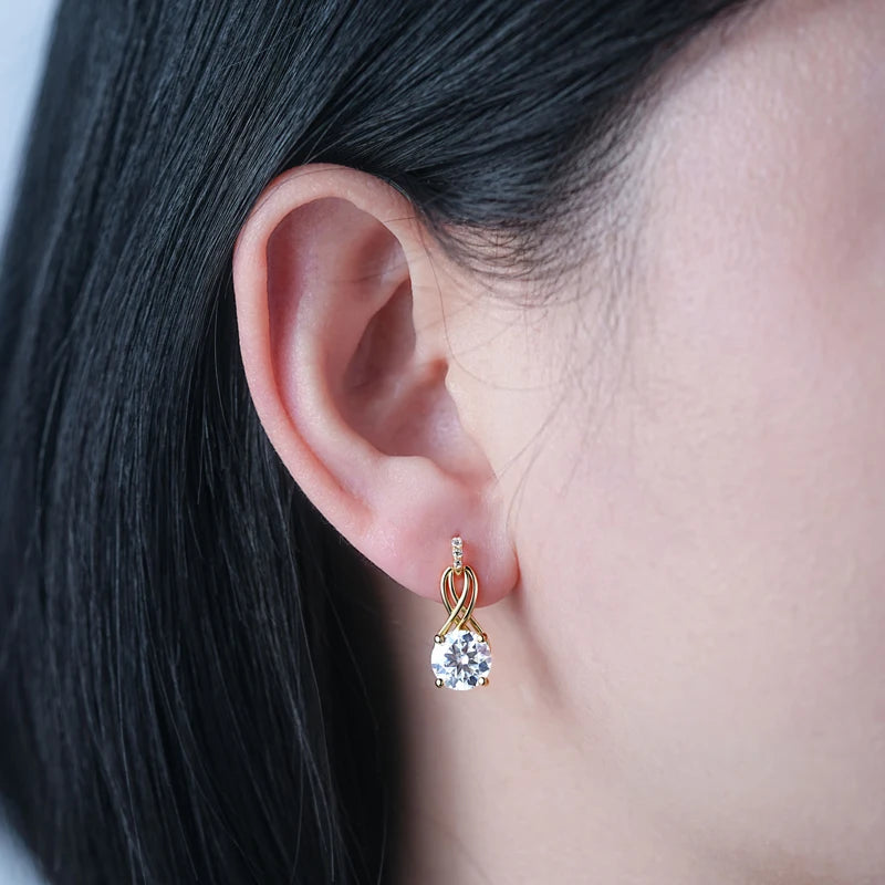 Moissanite Drop Earring 925 Sterling Silver