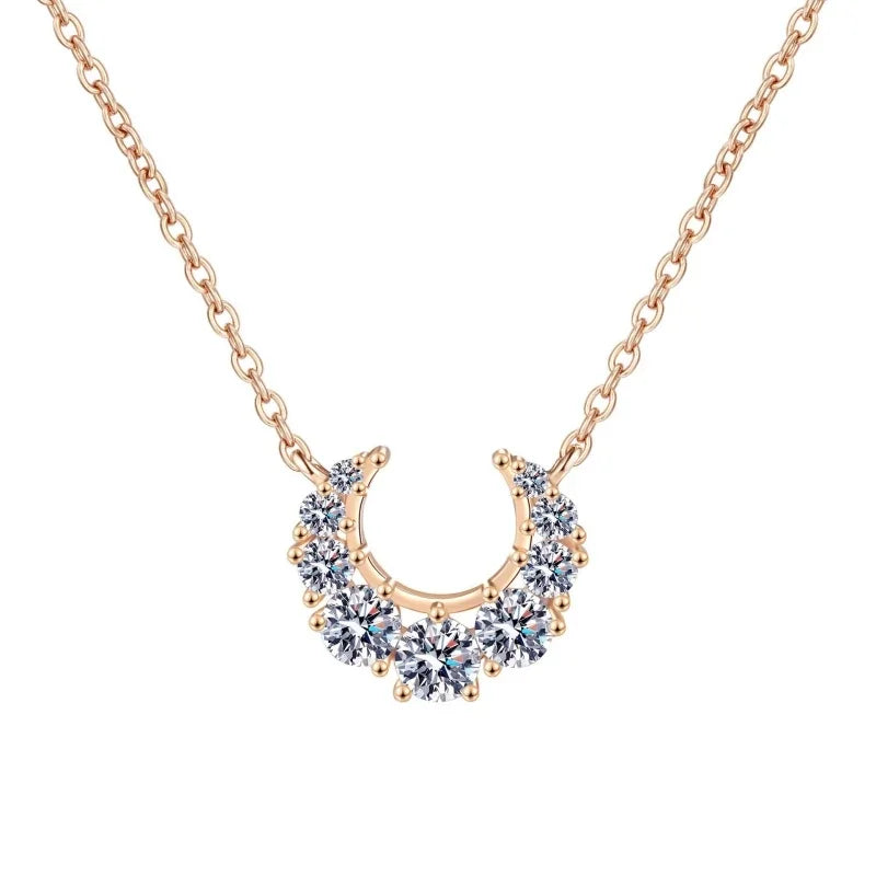 Daughter Birthday Gift 18K Rose Gold Women Wedding Necklaces 0.66CT Moissanite Diamond Girl Friend Valentine's Day Fine Jewelry