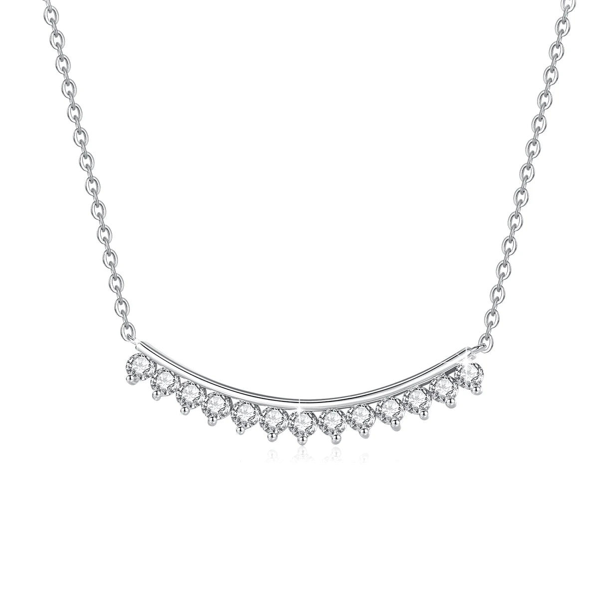 1.3ct Round Cut 3mm Moissanite Necklace For Woman Solid Silver 925