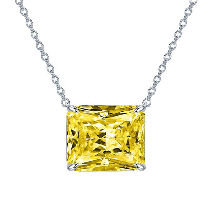 10CT Radiant Cut G Color High Carbon Diamond Gemstone Pendant Necklace 100% 925 Sterling Silver