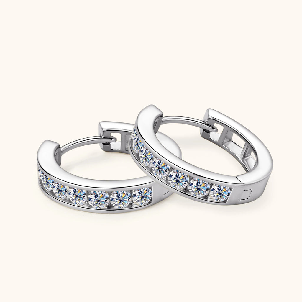 Hoops 2.5mm Full Moissanite Earrings 925 Sterling Silver Earring Sparkling Lab Diamond Ear for Women Plated 18K Gold Jewelry GRA