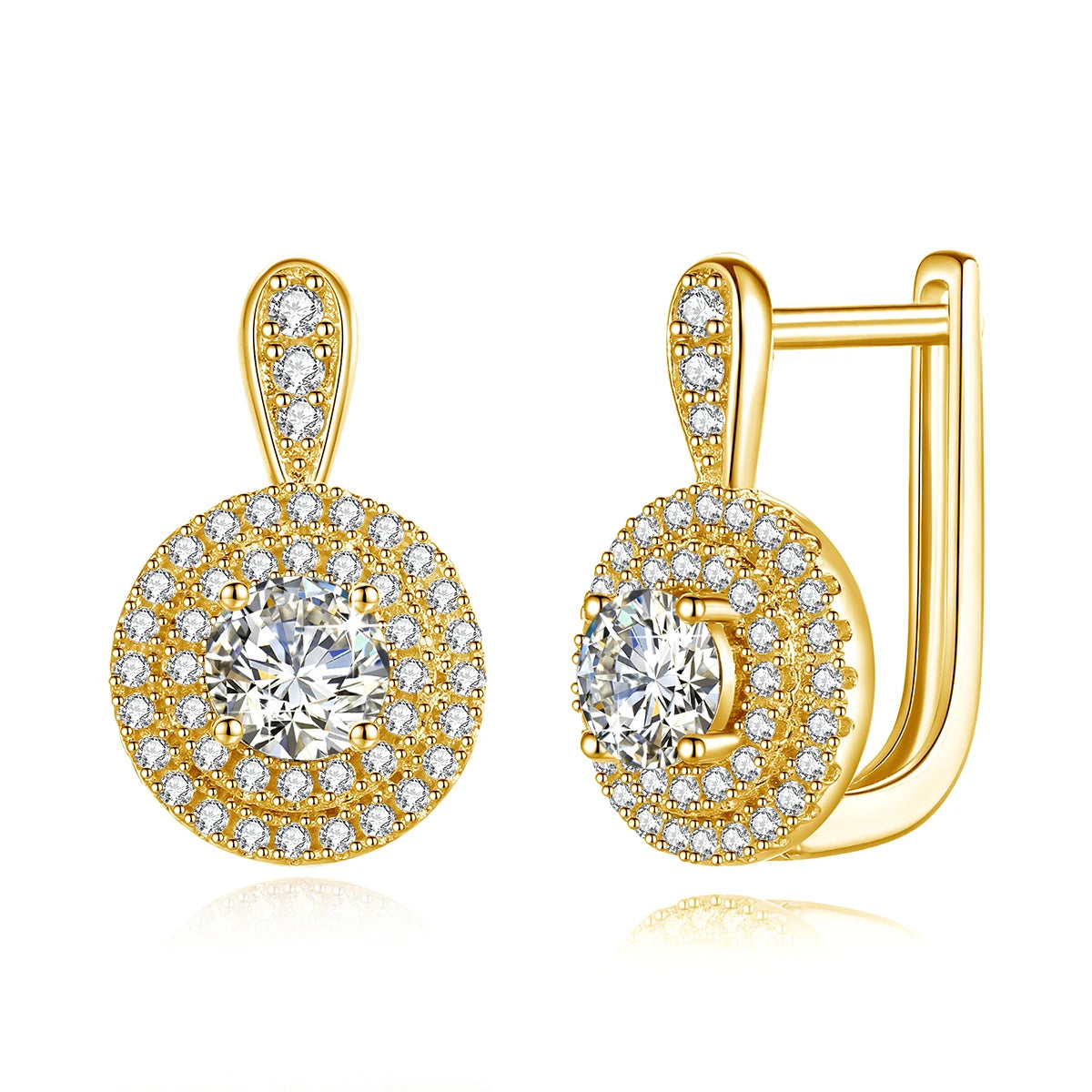 Moissanite Diamond Stud Earrings 100% Pure 925 Silver Jewelry 1ct 5mm