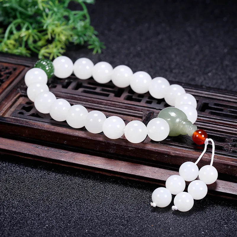 White Jade Single Loop Bracelet Natural Hetian Jade