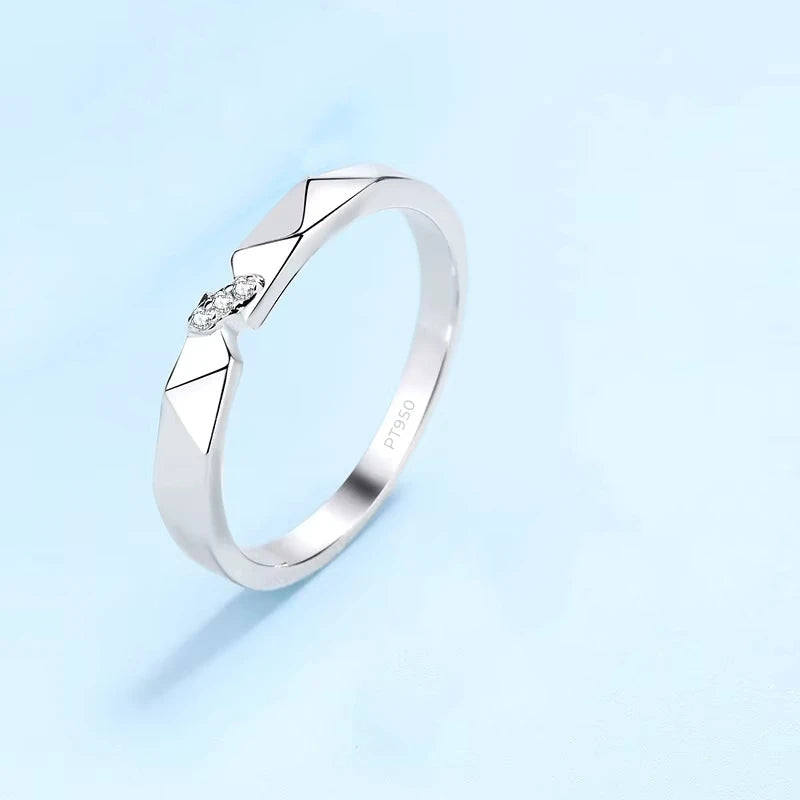 Engagement PT950 Platinum Women Men Couple Rings Valentine's Day Unisex 0.48CT Moissanite Diamond Lovers Wedding Band Girlfriend