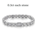 Full Diamond 100% Real Moissanite Bracelets 4/5/6.5mm for Men Women Classic Luxury Bangles Pure 925 Sterling Silver Chain