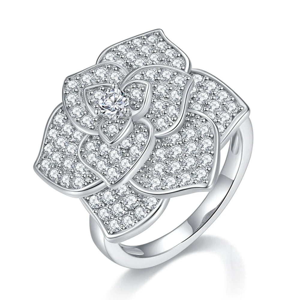 Moissanite Diamonds Anniversary Rose Rings