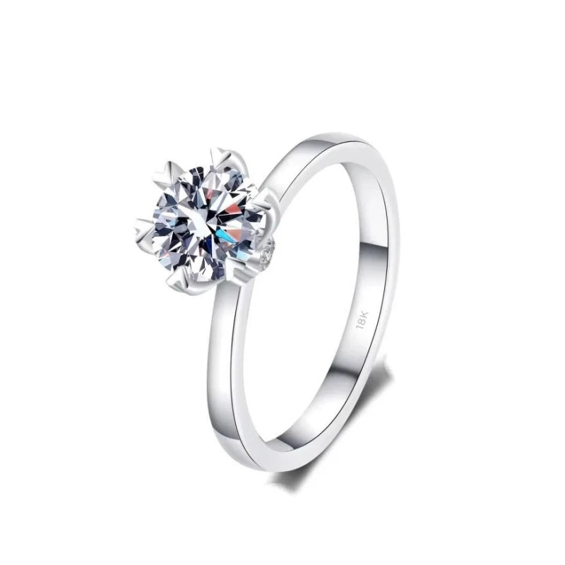 Women Birthday Gift 18K White Gold Wedding Band 0.5/1/2CT VVS D Color Moissanite Diamond PT950 Platinum Girl Valentine's Day ins