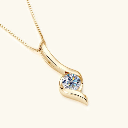 1.0ct Moissanite Twist Pendant Necklaces