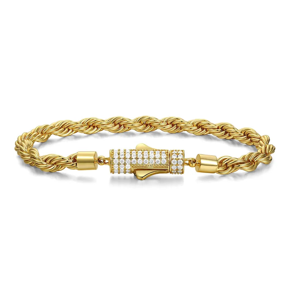 Moissanite Rope Bracelet 4mm Solid 925 Sterling Silver D VVS1