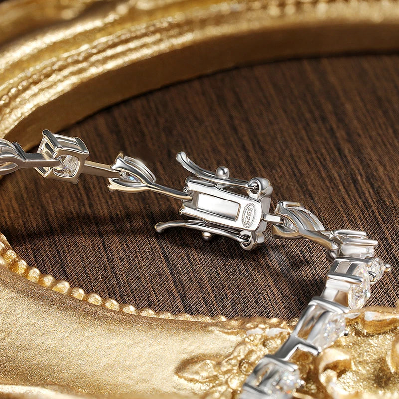 Moissanite Tennis Bracelets for Women Men D VVS1 Lab Grow Diamond s925 Sterling Silver Plated 18k 6.3 - 8.1ct