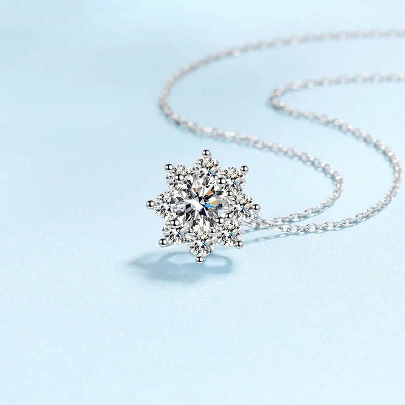 WOMEN Valentine's Day Platinum PT950 Wedding Necklaces 1/2CT VVS1 D Color Moissanite Diamond Pendant Girlfriend Birthday Gift