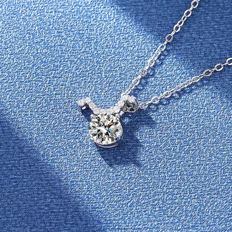 1ct Moissanite Charm Necklaces